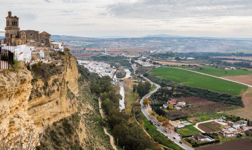 Vista de Arcos de la Frontera desde el Balcón de la Peña Nueva, Cádiz, España